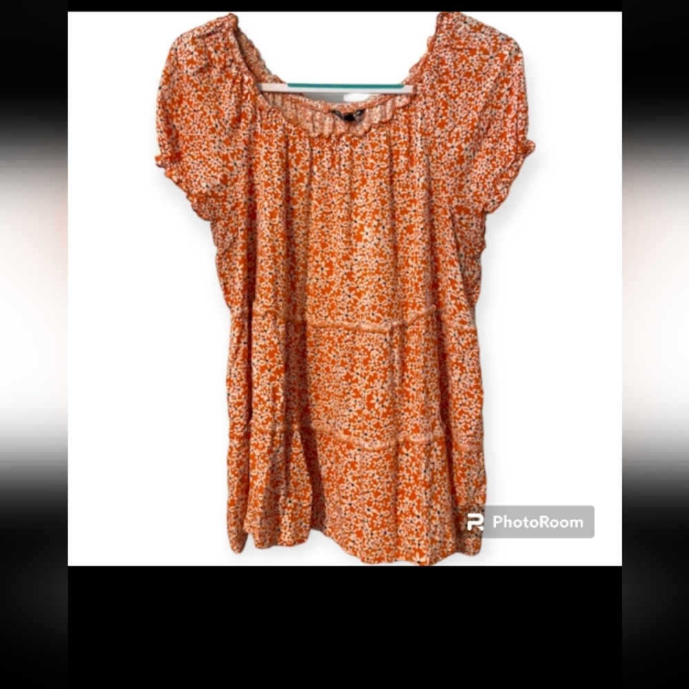Orange peplum blouse by Unique Spectrum
